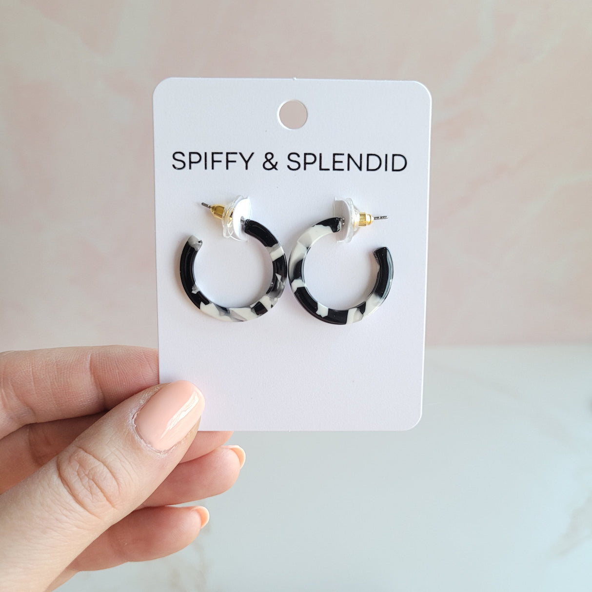 Cam Mini Hoops - Black & White from Spiffy & Splendid
