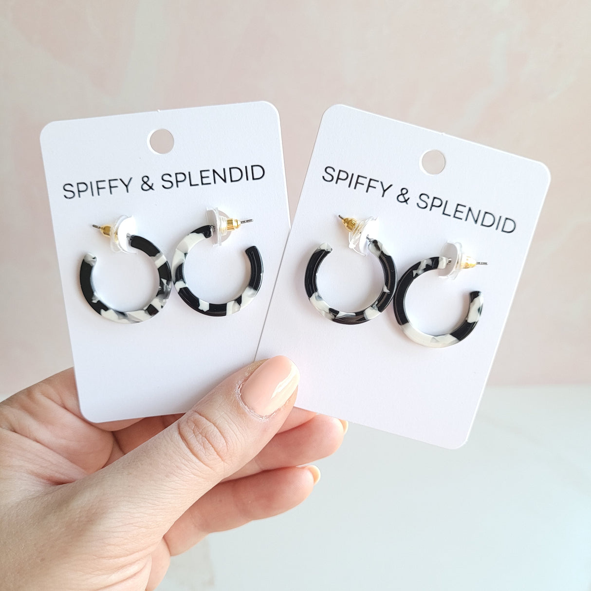 Cam Mini Hoops - Black & White from Spiffy & Splendid