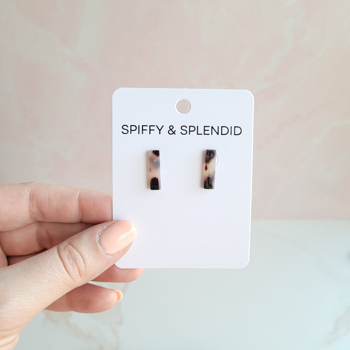 Bella Bar Studs - Blonde Tortoise from Spiffy & Splendid
