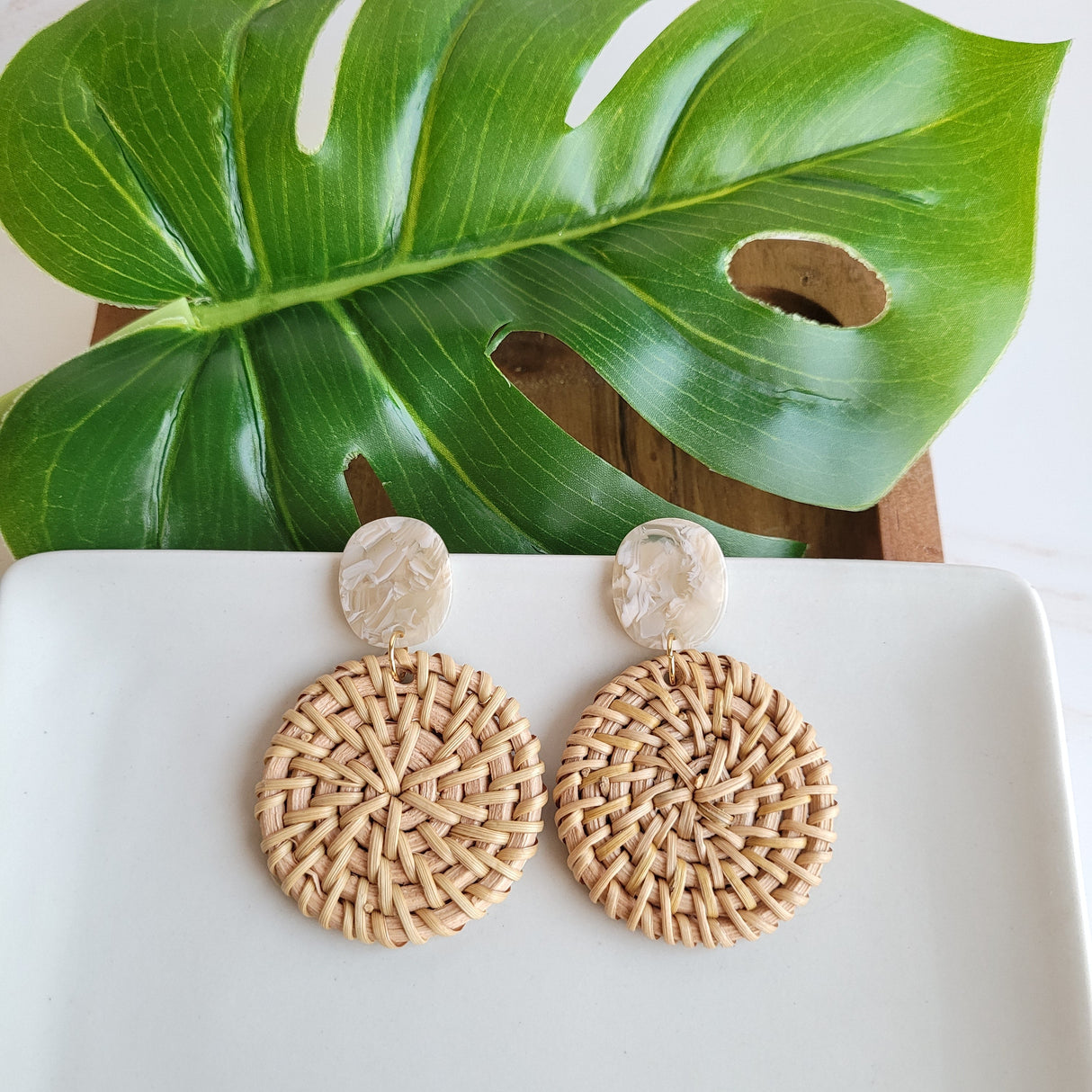 Dominica Earrings - Dark Rattan from Spiffy & Splendid