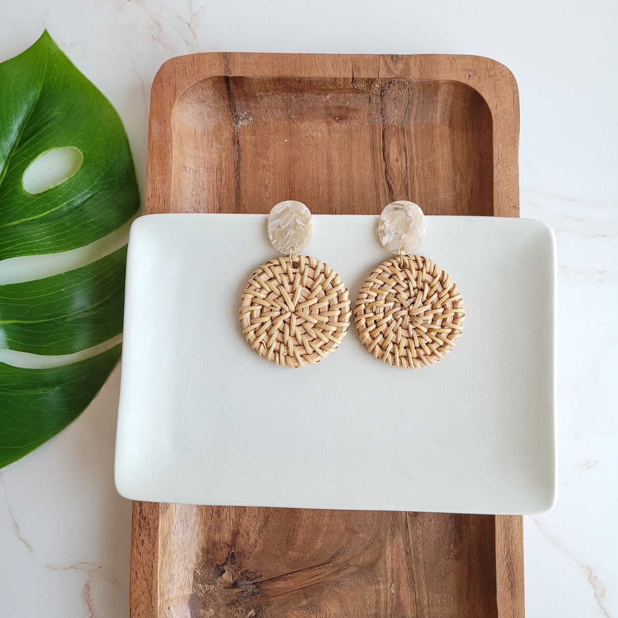 Dominica Earrings - Dark Rattan from Spiffy & Splendid