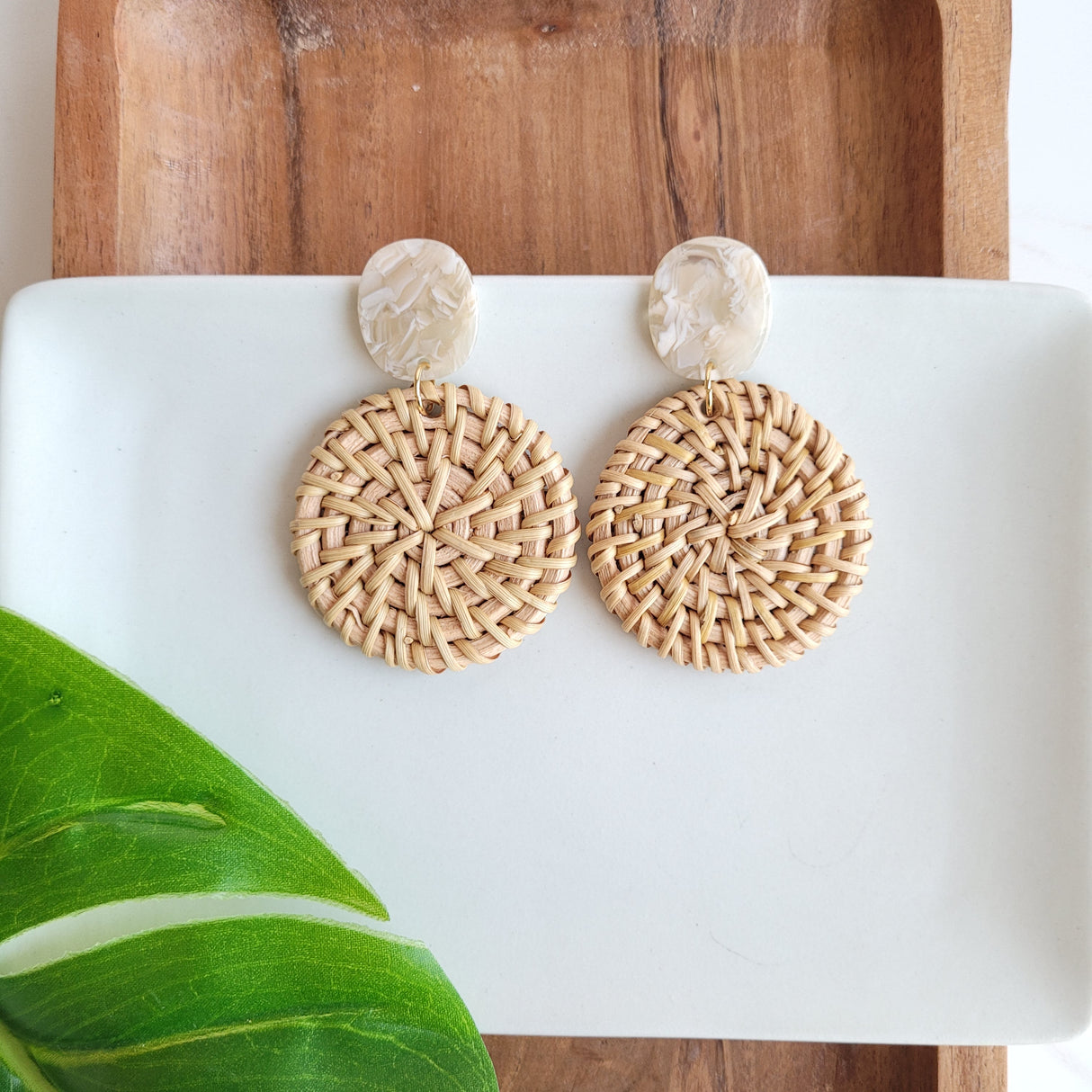 Dominica Earrings - Dark Rattan from Spiffy & Splendid