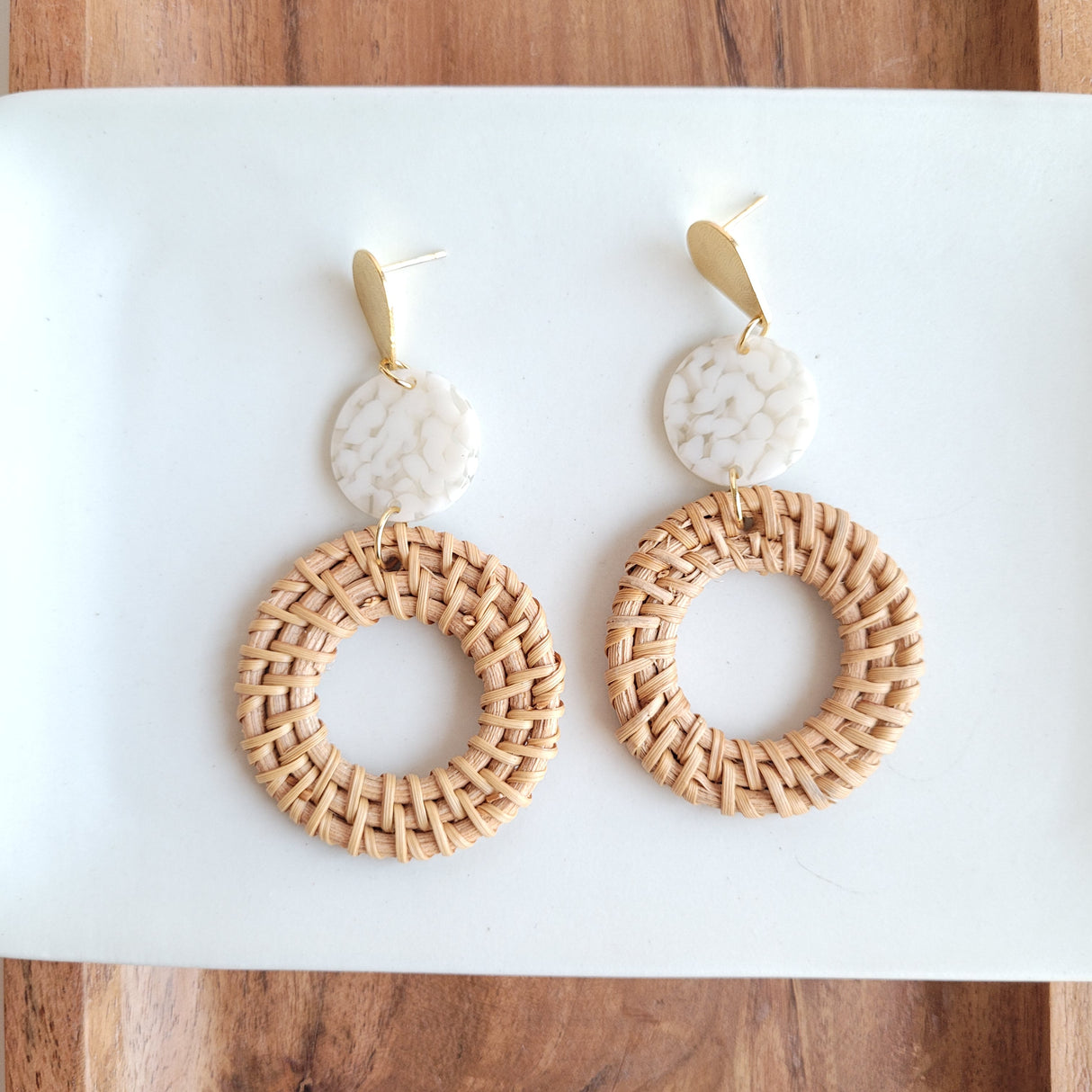 Lana Earrings - Dark Rattan from Spiffy & Splendid