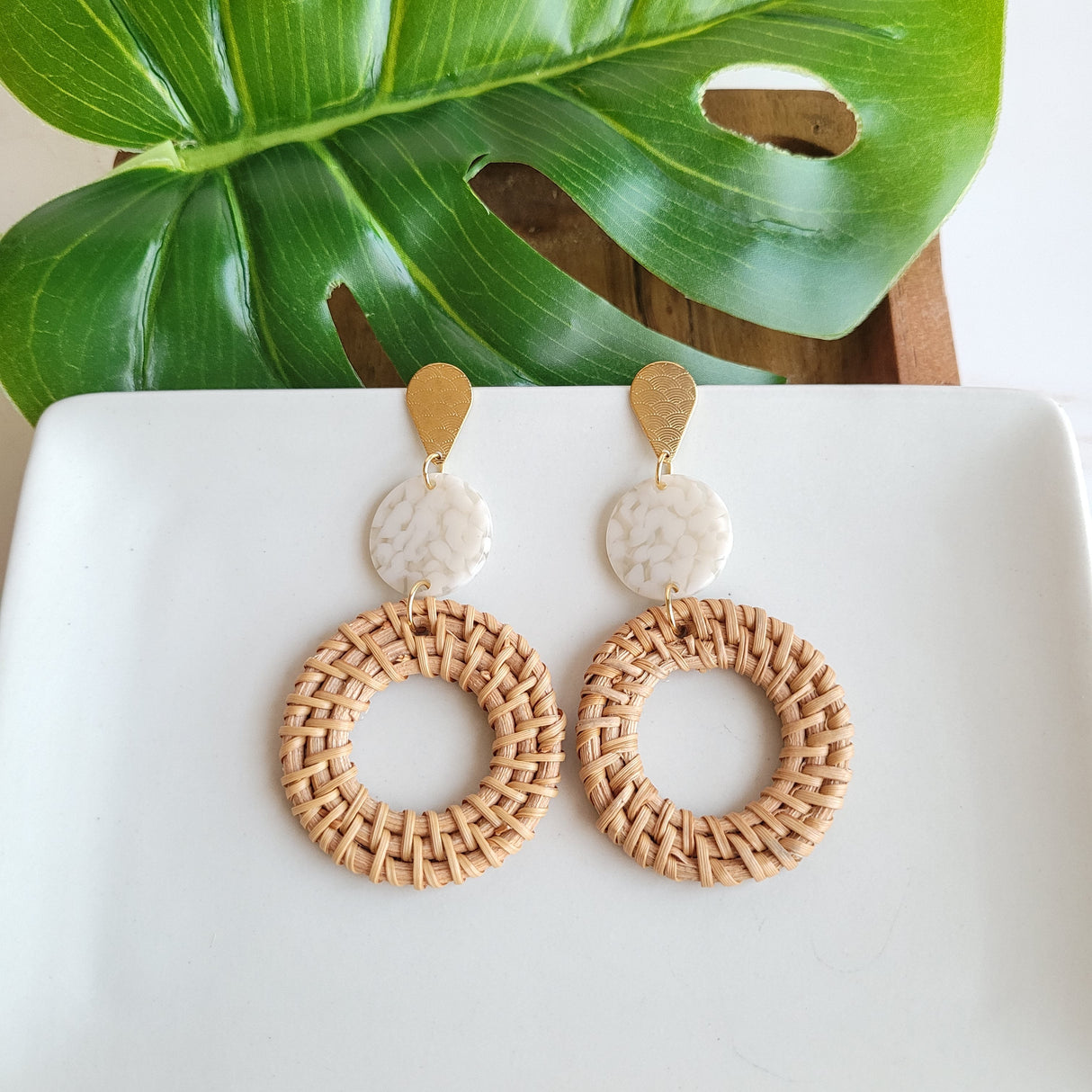 Lana Earrings - Dark Rattan from Spiffy & Splendid