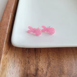 Glitter Bunny Studs - Pink from Spiffy & Splendid