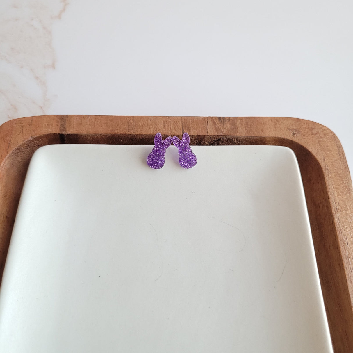 Glitter Bunny Studs - Purple from Spiffy & Splendid