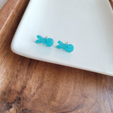 Glitter Bunny Studs - Blue from Spiffy & Splendid