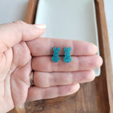 Glitter Bunny Studs - Blue from Spiffy & Splendid