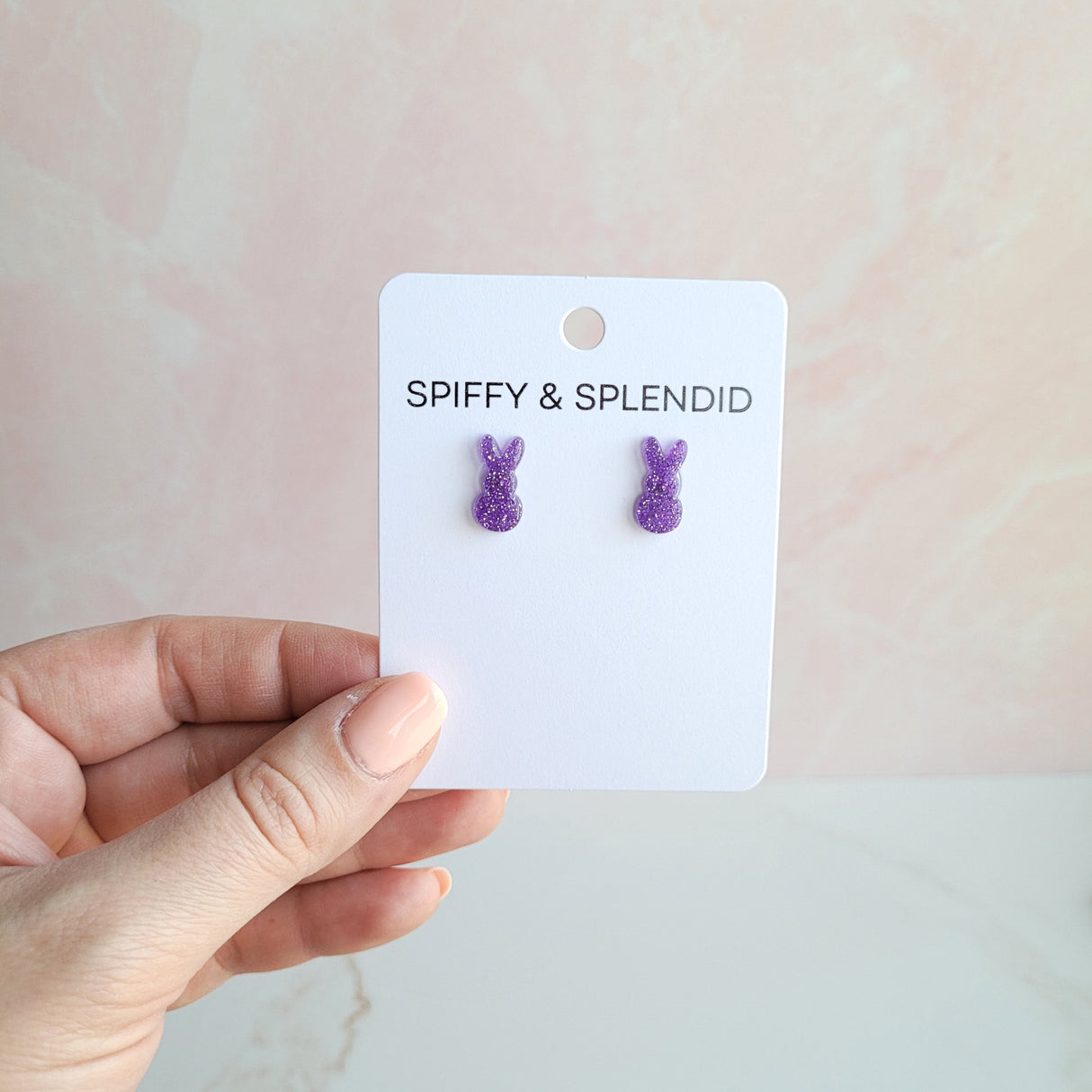 Glitter Bunny Studs - Purple from Spiffy & Splendid