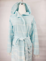 Unisex Robe, Beach or spa Robe with pockets - Sultan Light Blue from EBRU Home