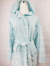 Unisex Robe, Beach or spa Robe with pockets - Sultan Light Blue from EBRU Home