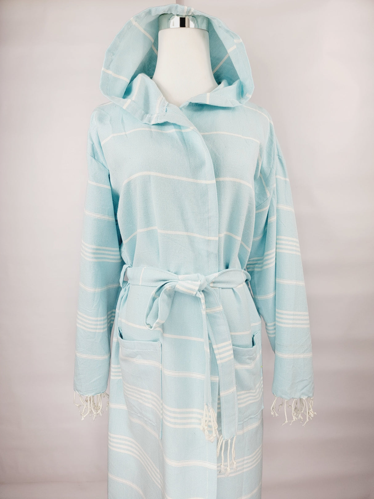 Unisex Robe, Beach or spa Robe with pockets - Sultan Light Blue from EBRU Home