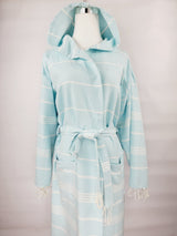 Unisex Robe, Beach or spa Robe with pockets - Sultan Light Blue from EBRU Home