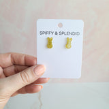Glitter Bunny Studs - Yellow from Spiffy & Splendid