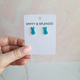 Glitter Bunny Studs - Blue from Spiffy & Splendid