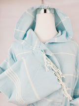 Unisex Robe, Beach or spa Robe with pockets - Sultan Light Blue from EBRU Home