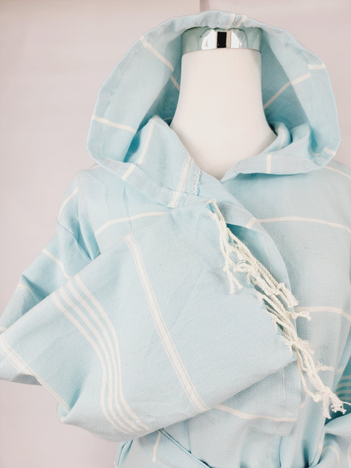 Unisex Robe, Beach or spa Robe with pockets - Sultan Light Blue from EBRU Home
