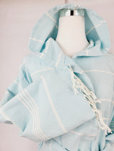 Unisex Robe, Beach or spa Robe with pockets - Sultan Light Blue from EBRU Home