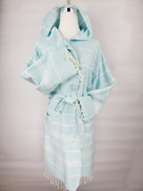 Unisex Robe, Beach or spa Robe with pockets - Sultan Light Blue from EBRU Home