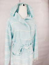 Unisex Robe, Beach or spa Robe with pockets - Sultan Light Blue from EBRU Home