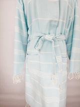 Unisex Robe, Beach or spa Robe with pockets - Sultan Light Blue from EBRU Home