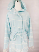 Unisex Robe, Beach or spa Robe with pockets - Sultan Light Blue from EBRU Home