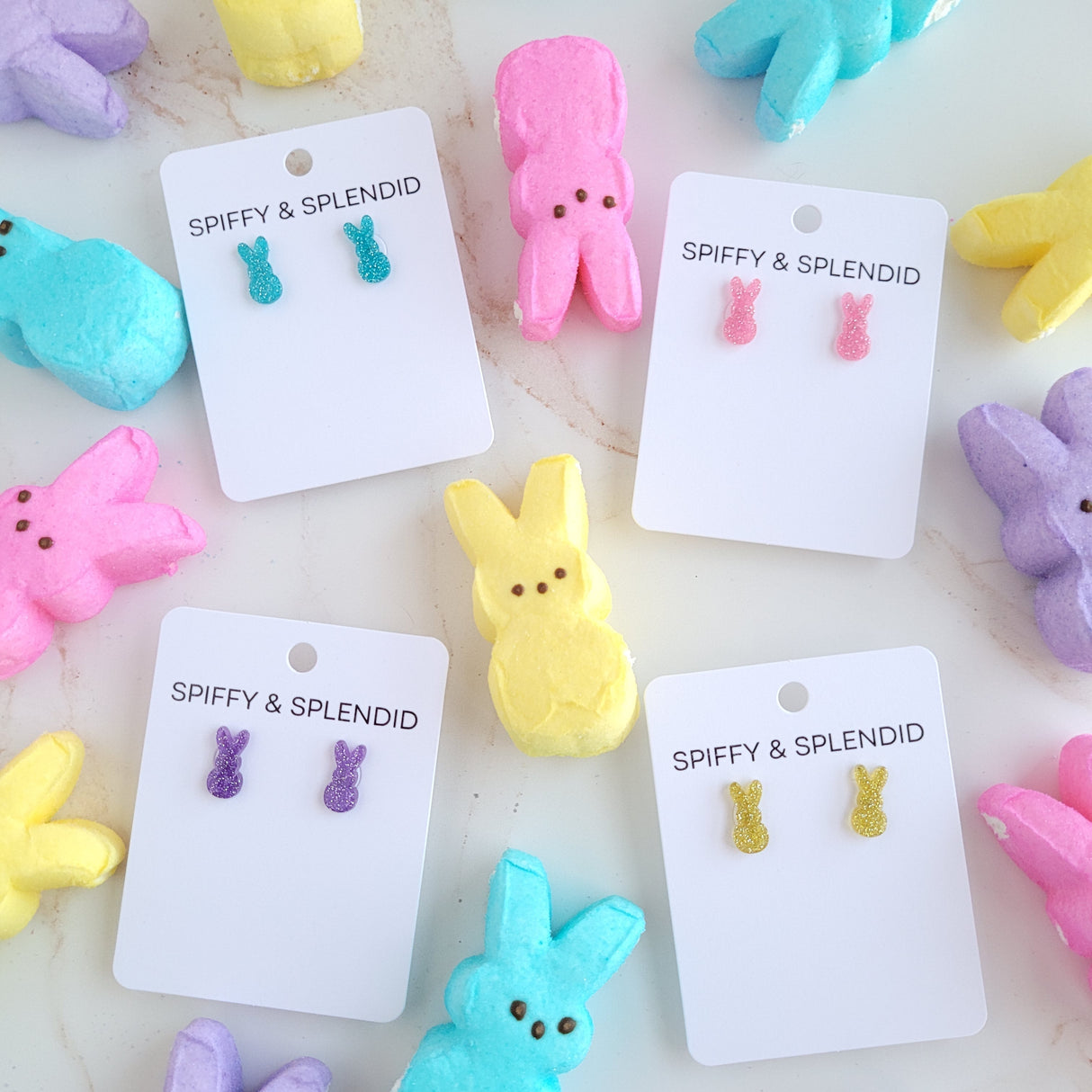 Glitter Bunny Studs - Pink from Spiffy & Splendid
