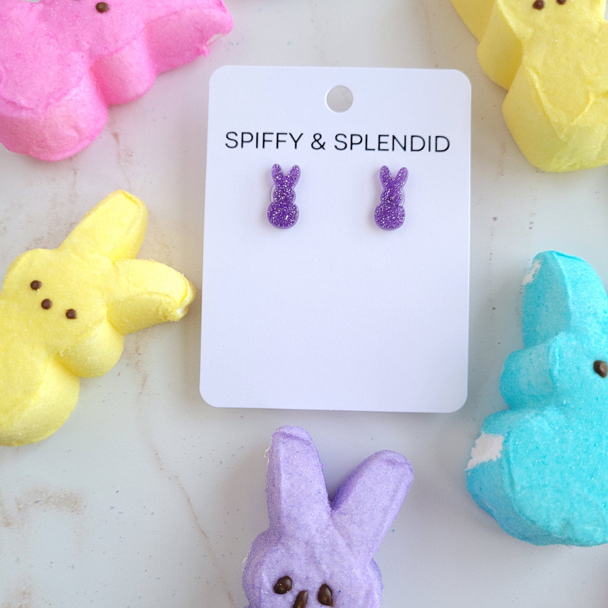 Glitter Bunny Studs - Purple from Spiffy & Splendid