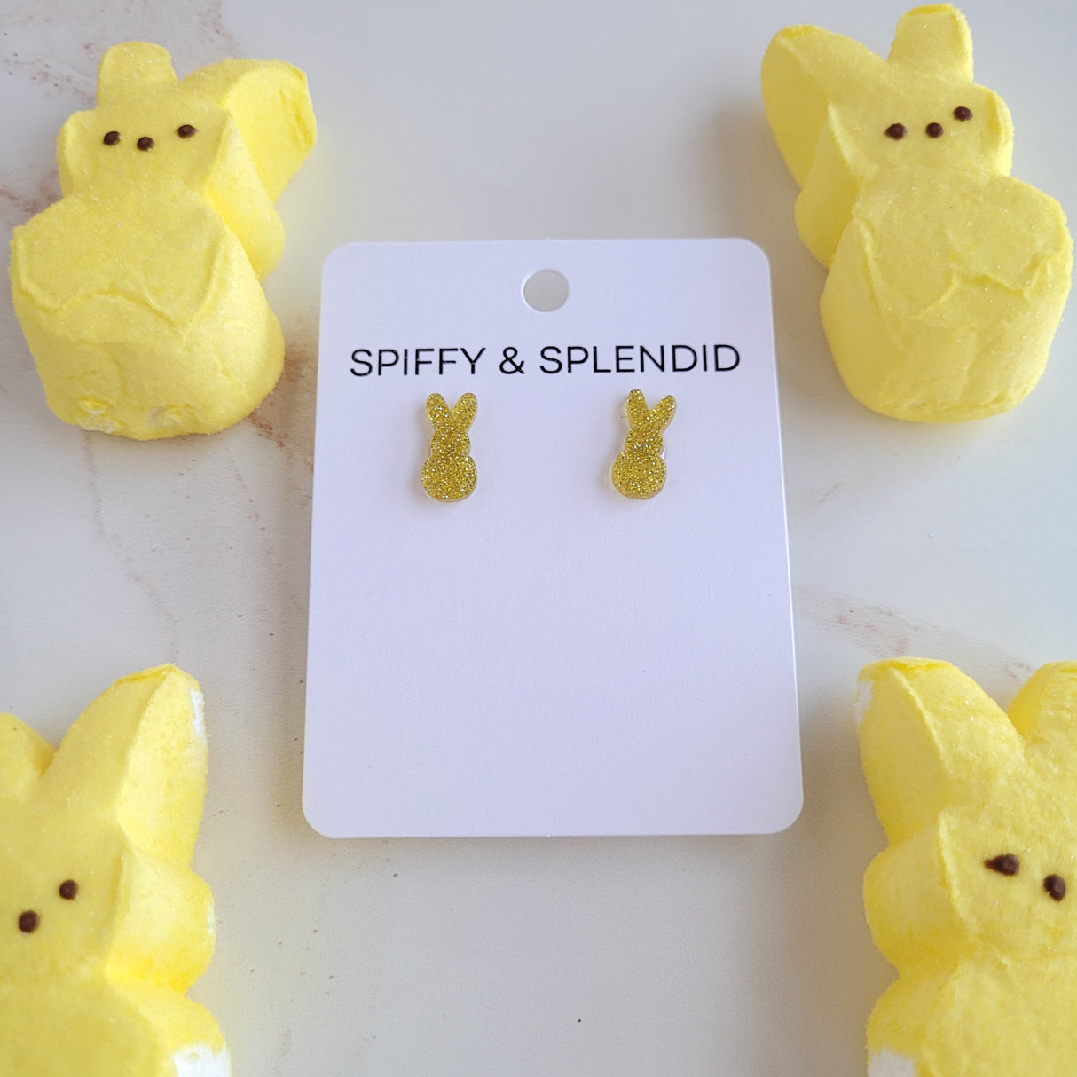 Glitter Bunny Studs - Yellow from Spiffy & Splendid