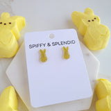 Glitter Bunny Studs - Yellow from Spiffy & Splendid