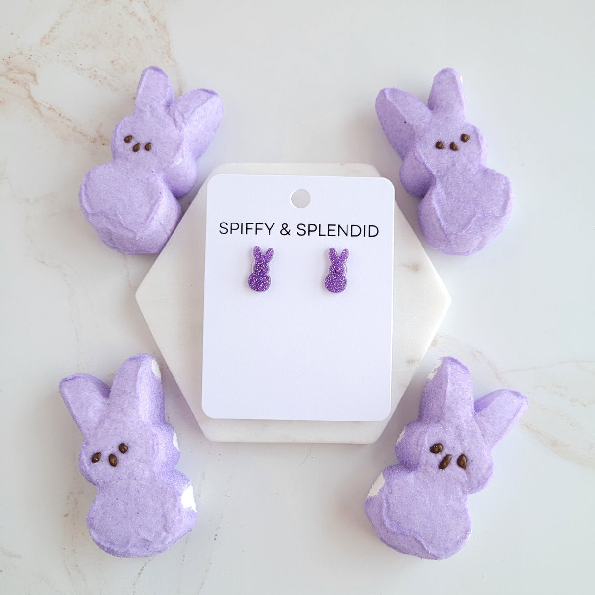 Glitter Bunny Studs - Purple from Spiffy & Splendid