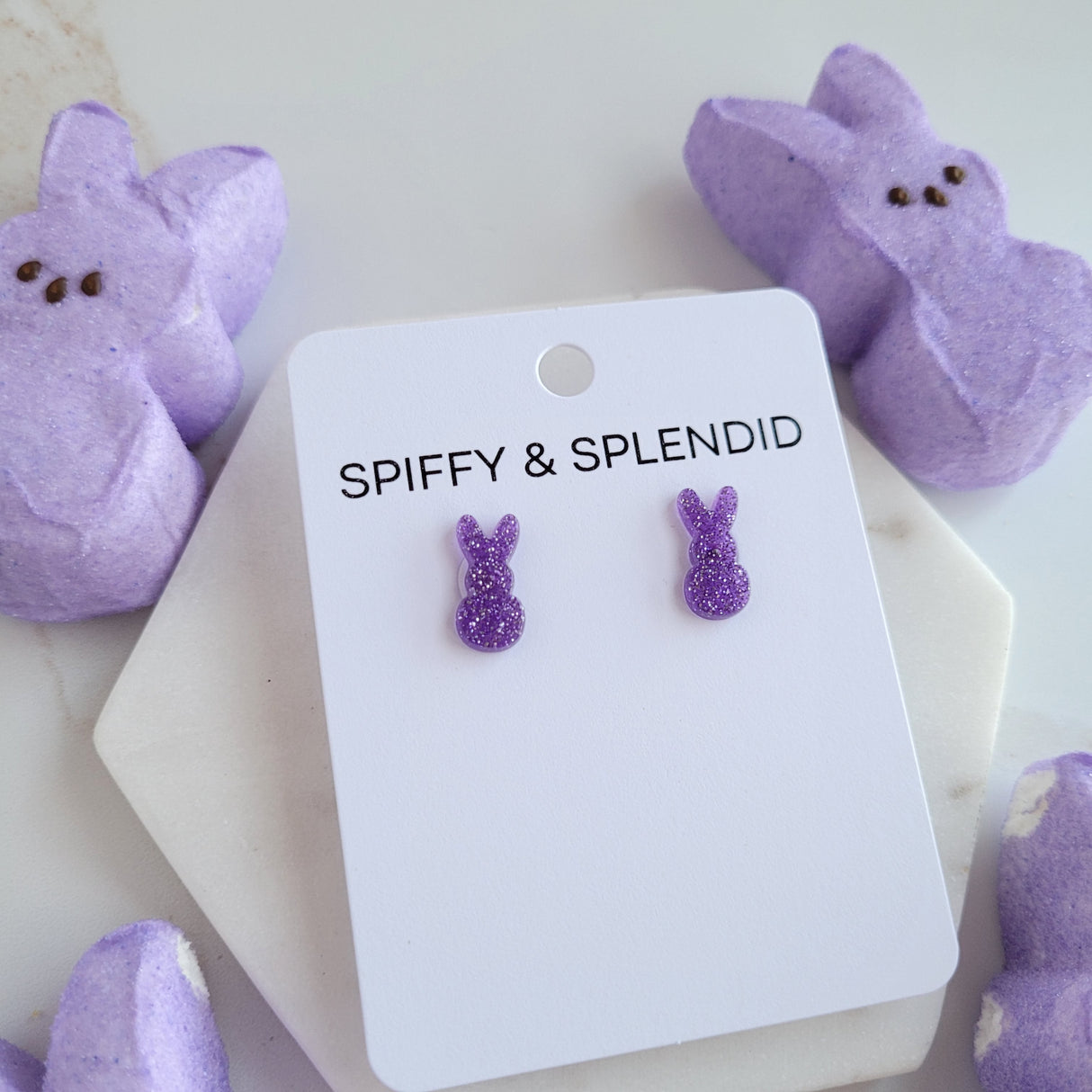 Glitter Bunny Studs - Purple from Spiffy & Splendid