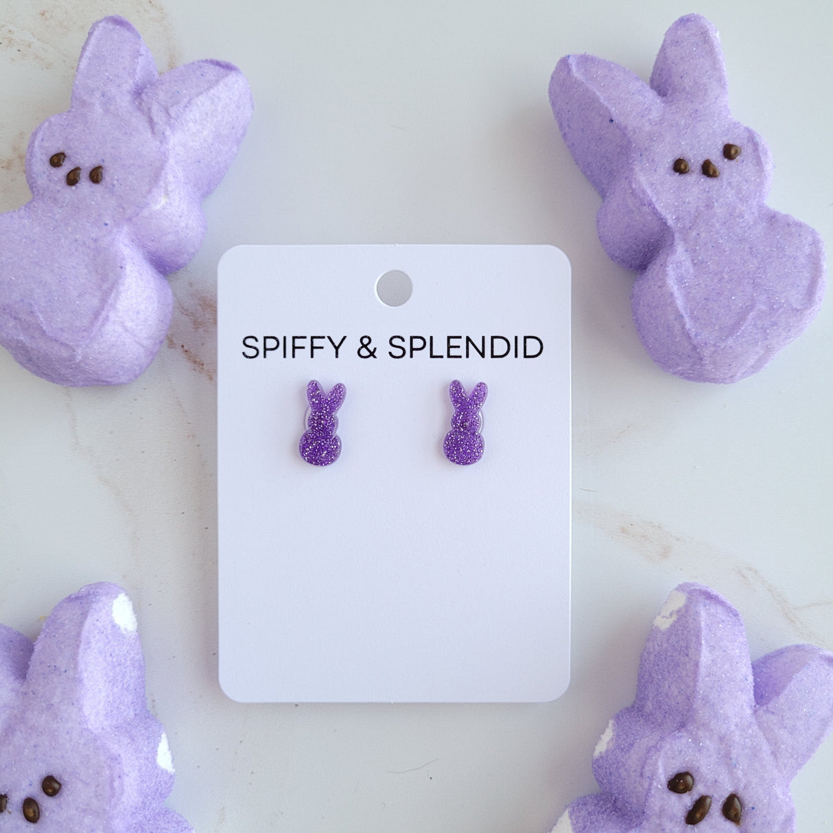 Glitter Bunny Studs - Purple from Spiffy & Splendid