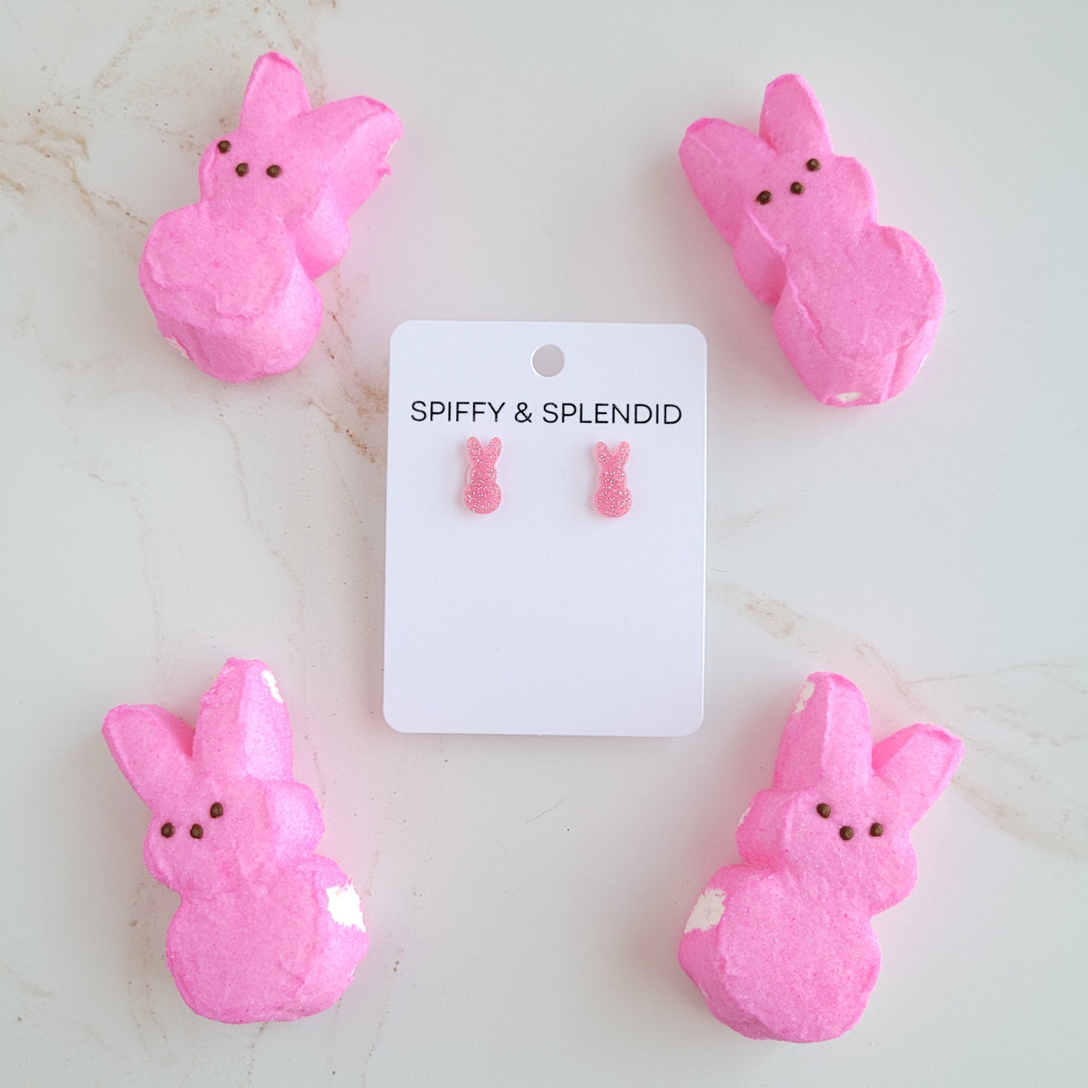 Glitter Bunny Studs - Pink from Spiffy & Splendid