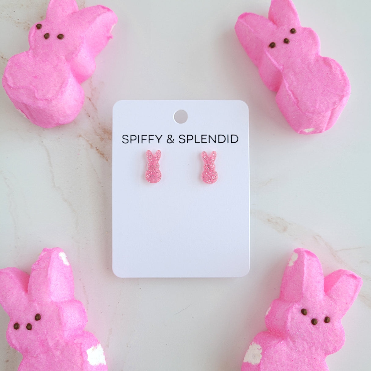 Glitter Bunny Studs - Pink from Spiffy & Splendid