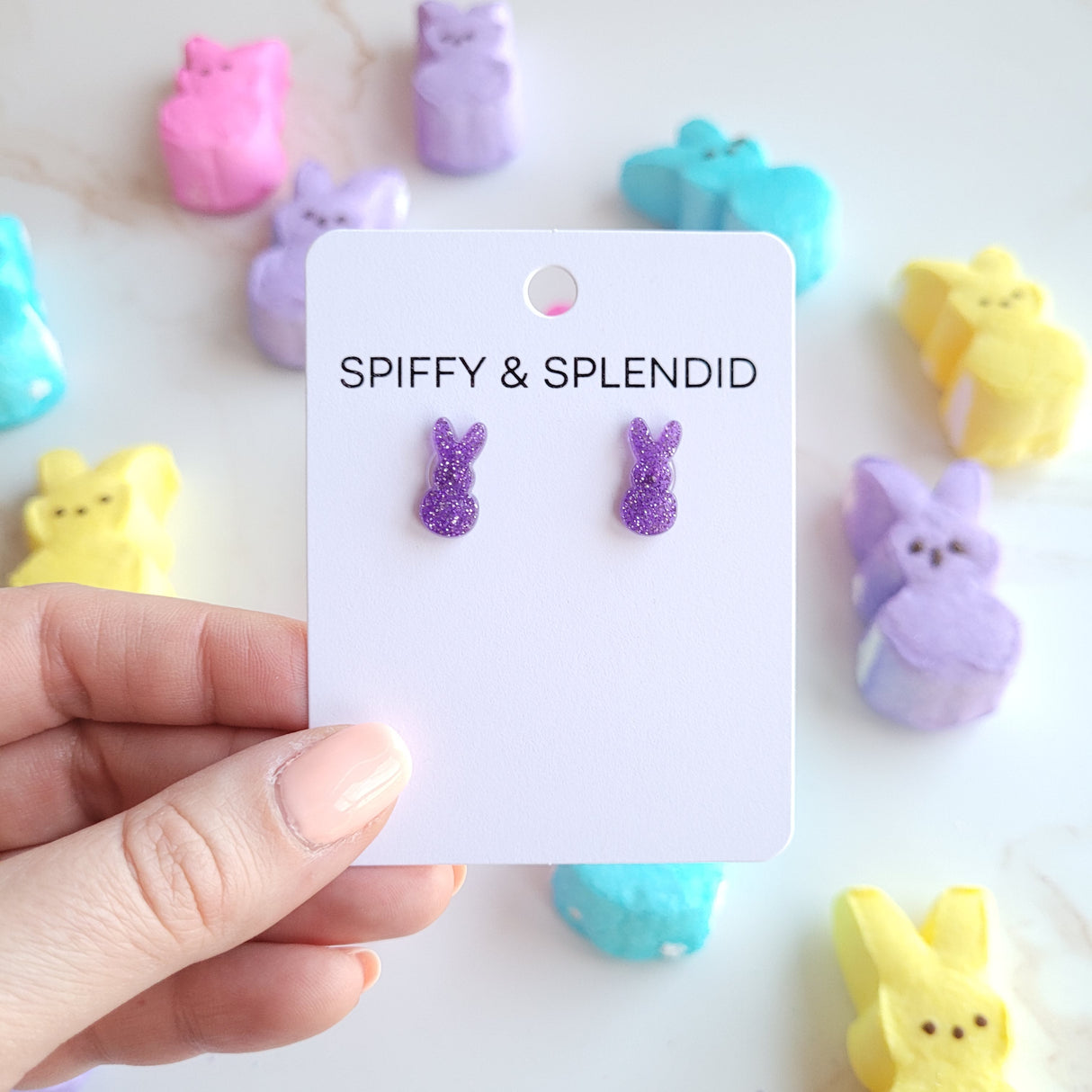 Glitter Bunny Studs - Purple from Spiffy & Splendid