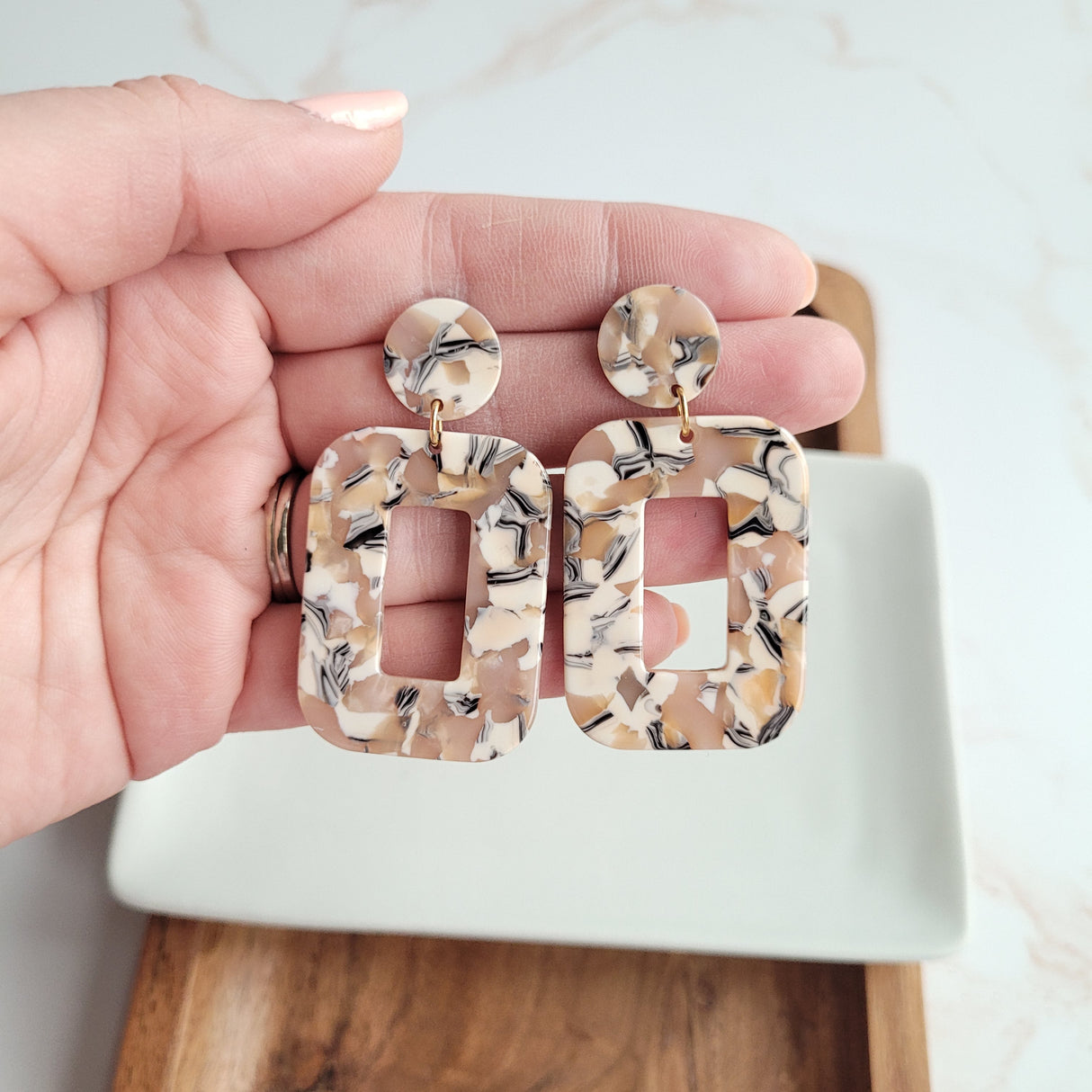 Margot Earrings - Sandstone from Spiffy & Splendid