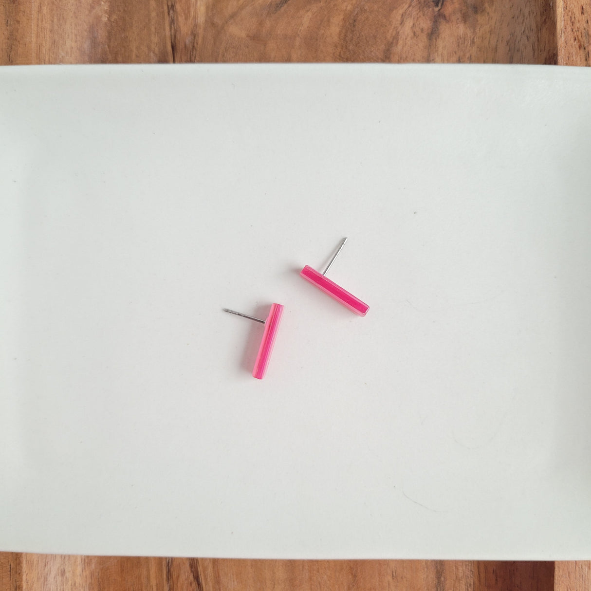 Bella Bar Studs - Rose Pink from Spiffy & Splendid