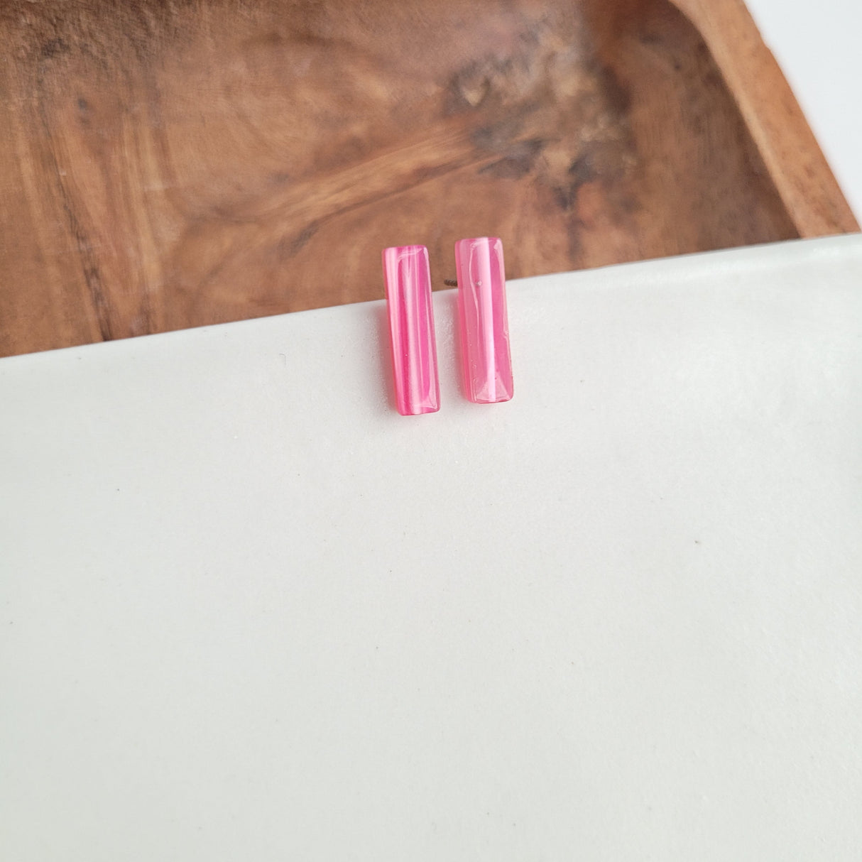 Bella Bar Studs - Rose Pink from Spiffy & Splendid