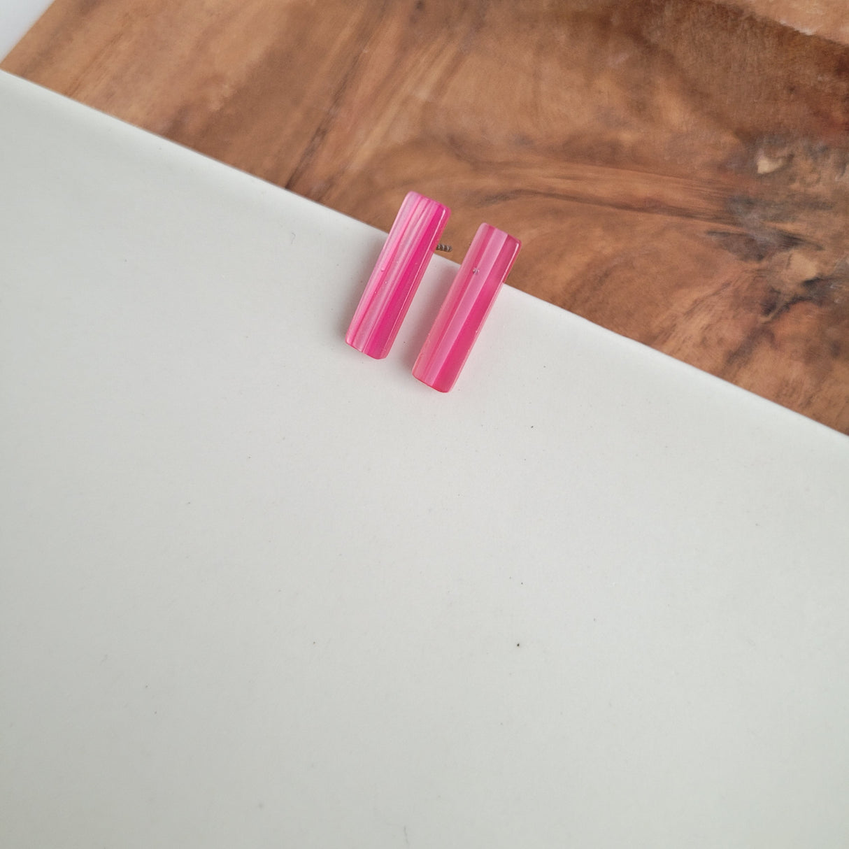 Bella Bar Studs - Rose Pink from Spiffy & Splendid