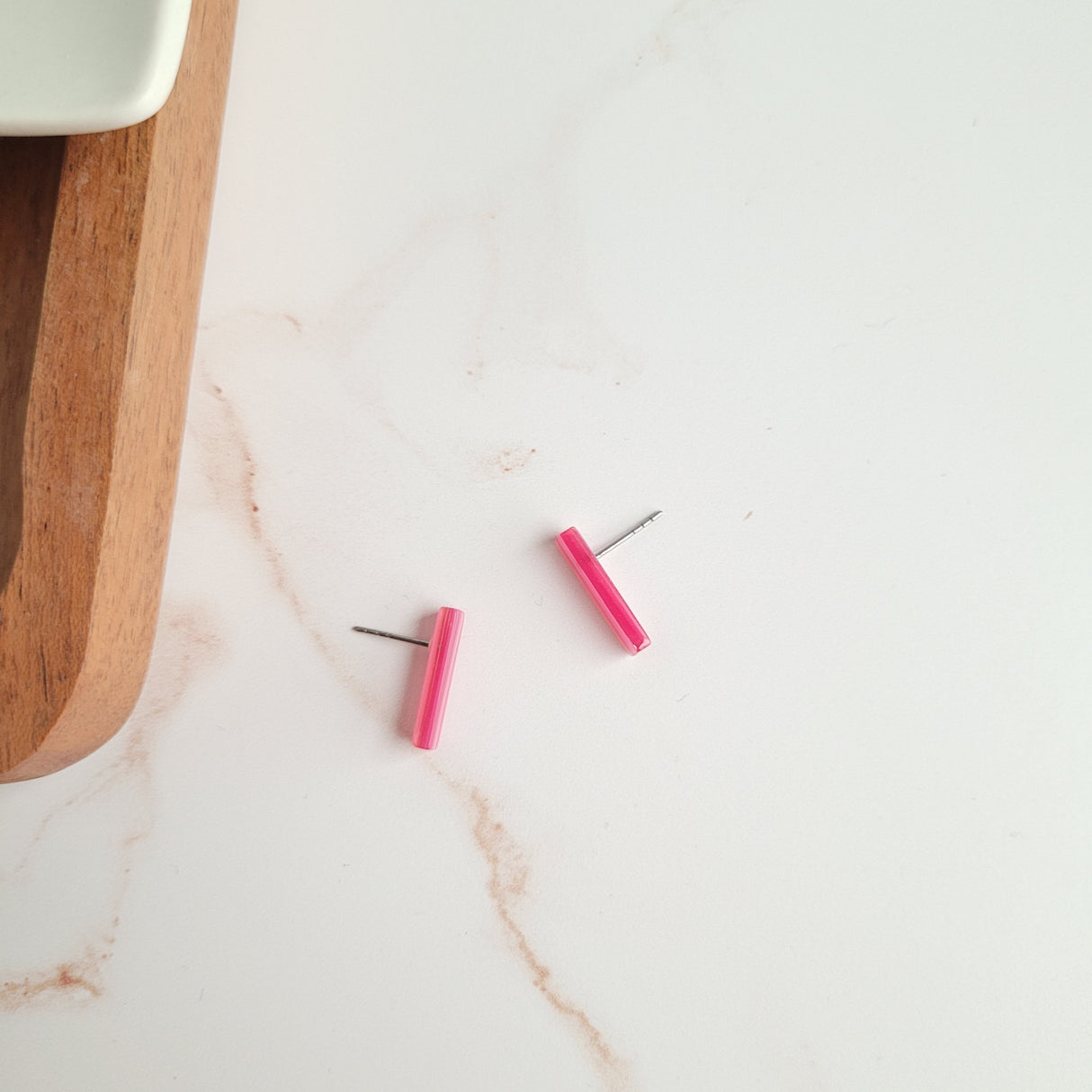 Bella Bar Studs - Rose Pink from Spiffy & Splendid
