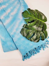 Bath Towel, Waffle Towel, Turkish Beach Towel, Handmade Tie dye - Blue from EBRU Home