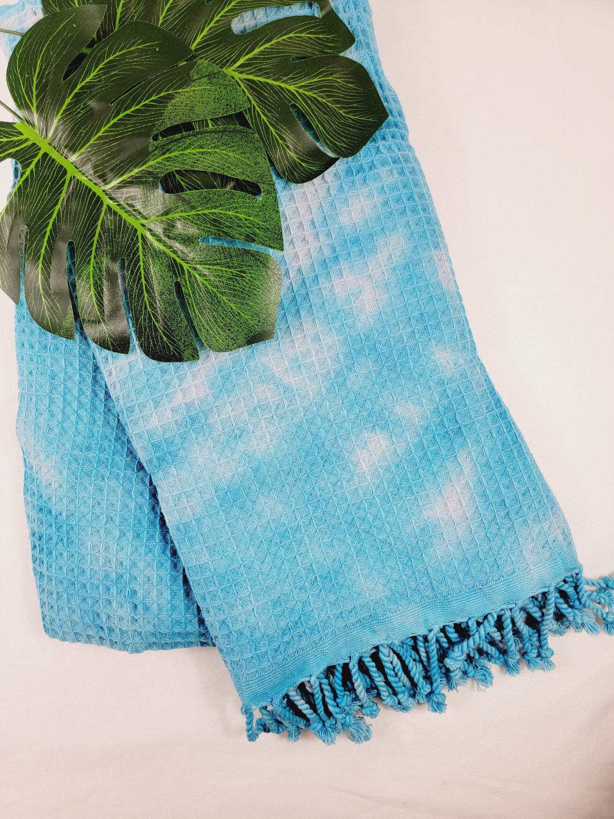 Bath Towel, Waffle Towel, Turkish Beach Towel, Handmade Tie dye - Blue from EBRU Home