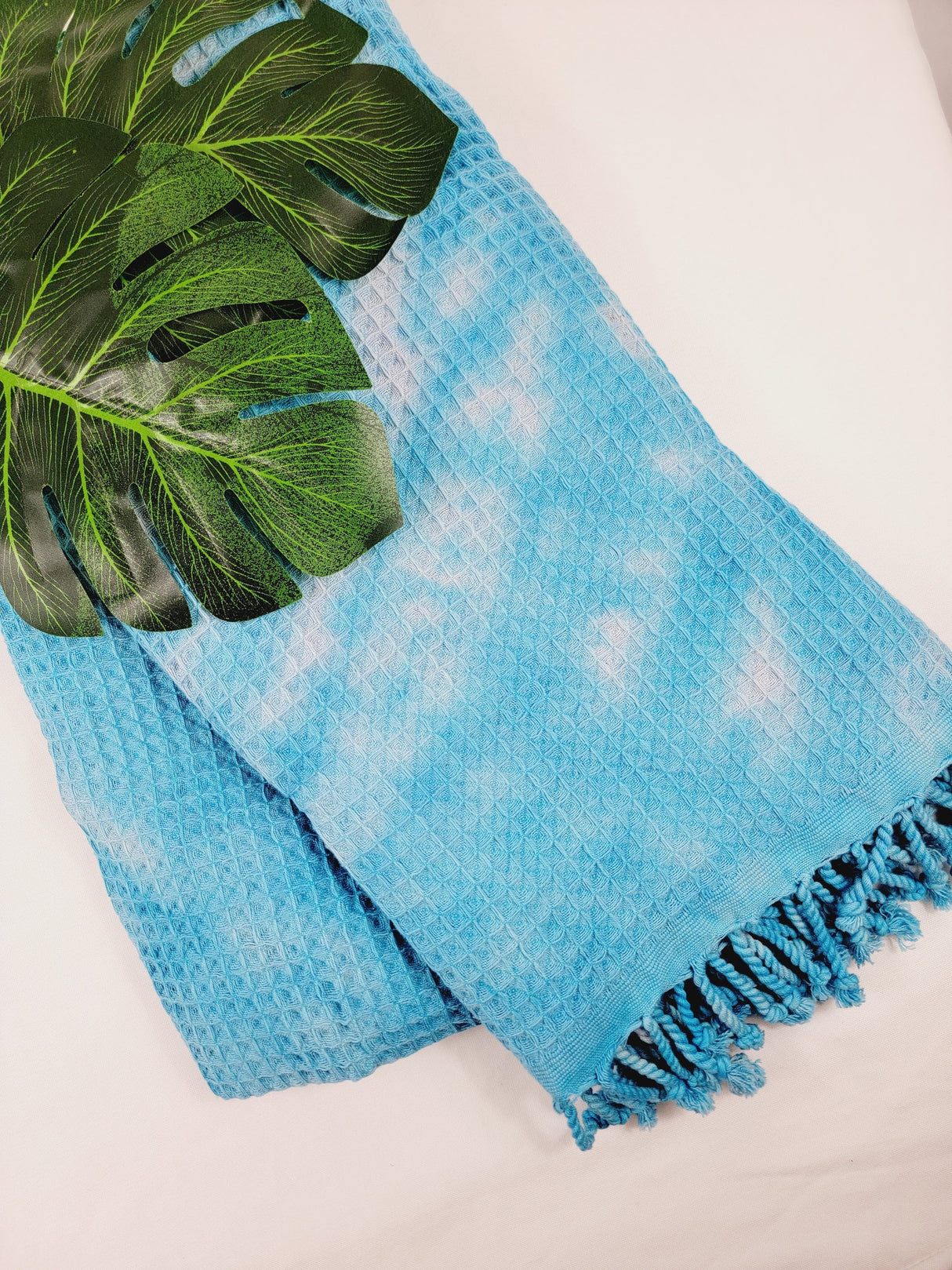 Bath Towel, Waffle Towel, Turkish Beach Towel, Handmade Tie dye - Blue from EBRU Home