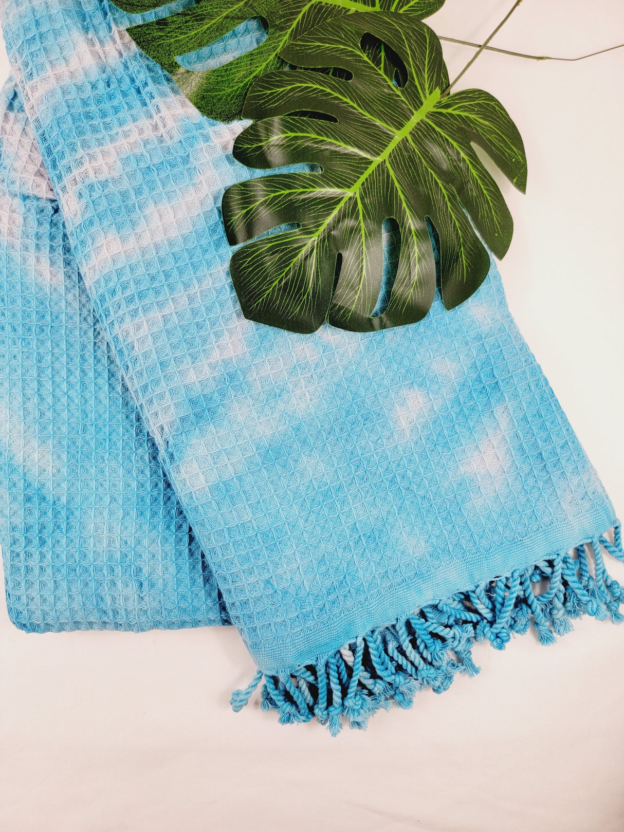 Bath Towel, Waffle Towel, Turkish Beach Towel, Handmade Tie dye - Blue from EBRU Home