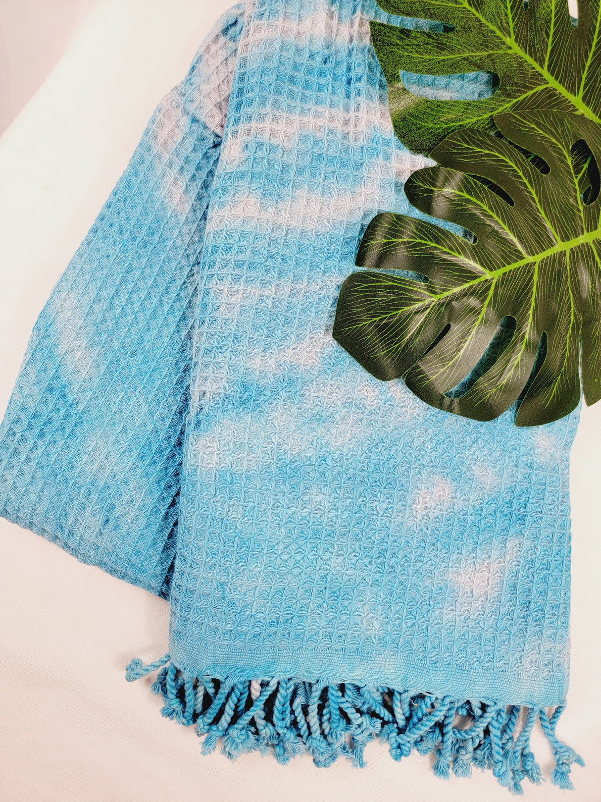 Bath Towel, Waffle Towel, Turkish Beach Towel, Handmade Tie dye - Blue from EBRU Home