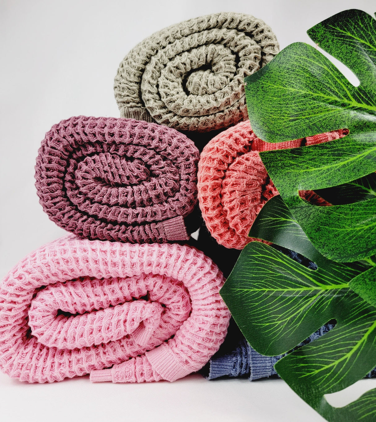 Waffle Towel, Throw Lightweight Quick Dry - Olive from EBRU Home