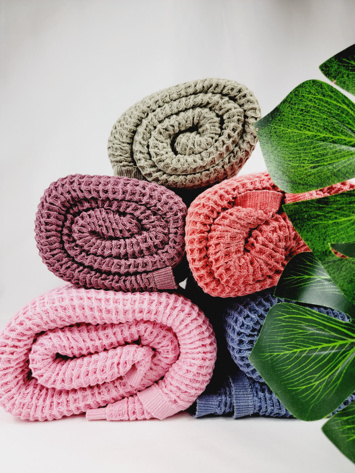 Waffle Towel, Throw Lightweight Quick Dry - Gray from EBRU Home