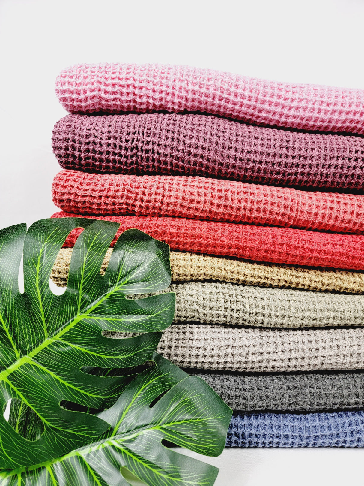 Waffle Towel, Throw Lightweight Quick Dry - Olive from EBRU Home