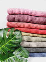 Waffle Towel, Throw Lightweight Quick Dry - Olive from EBRU Home
